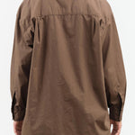 Mushroom Brown Long Sleeve Button Up Painter Shirt by Jesse Kamm Designer Brand 