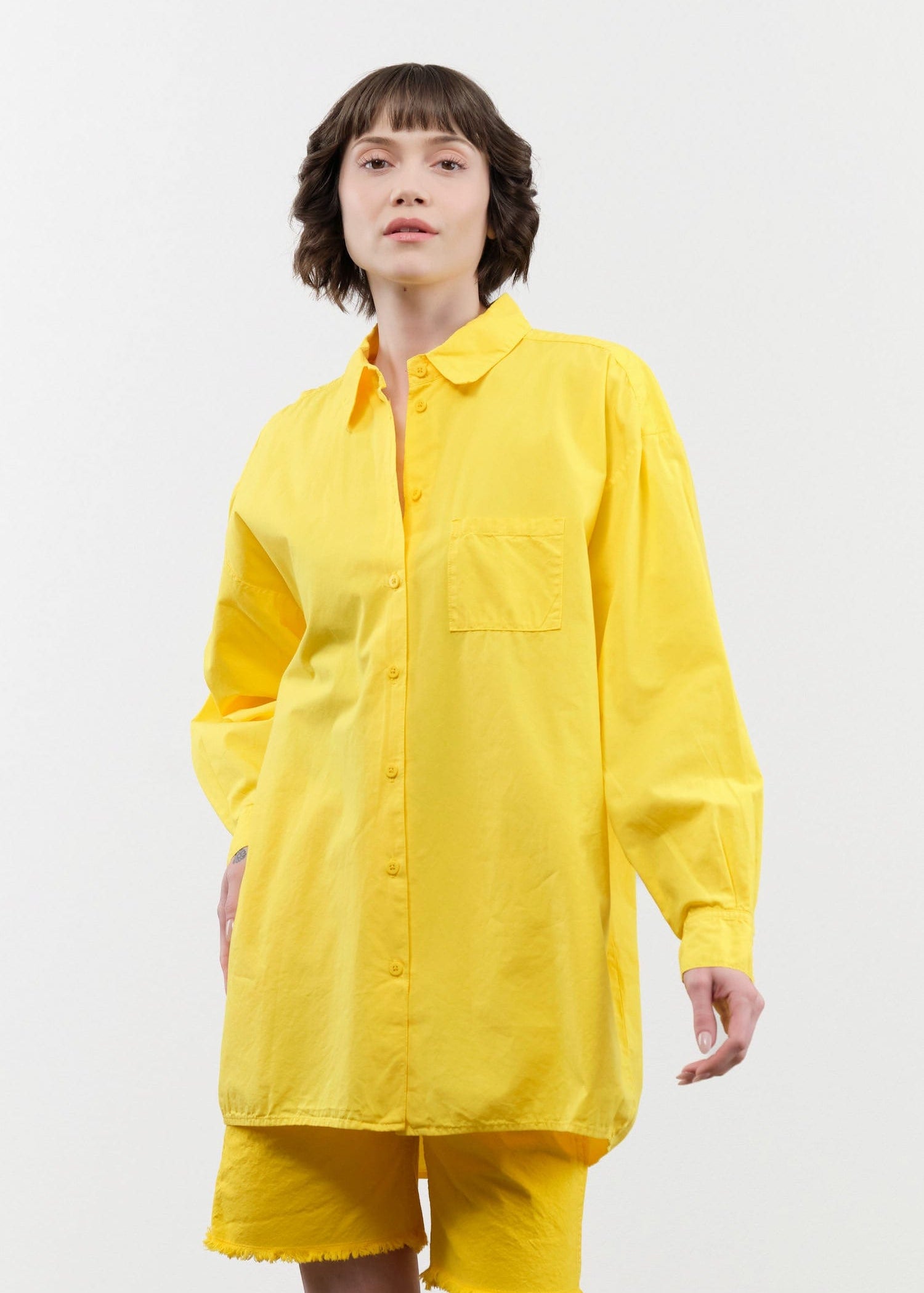 Jesse Kamm Apparel Womens Blouses Painter Shirt in Primary Yellow Primary Yellow / XS/S