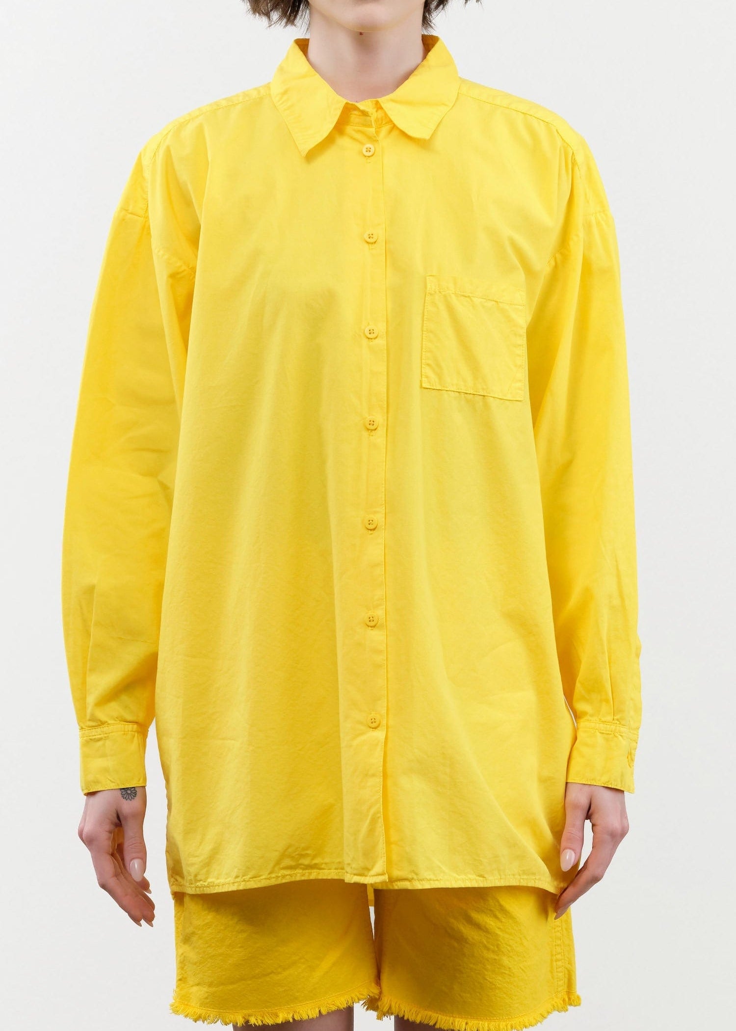 Jesse Kamm Apparel Womens Blouses Painter Shirt in Primary Yellow