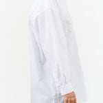 Jesse Kamm Designer Brand Long Sleeve Button Up Painter Shirt in Salt White 