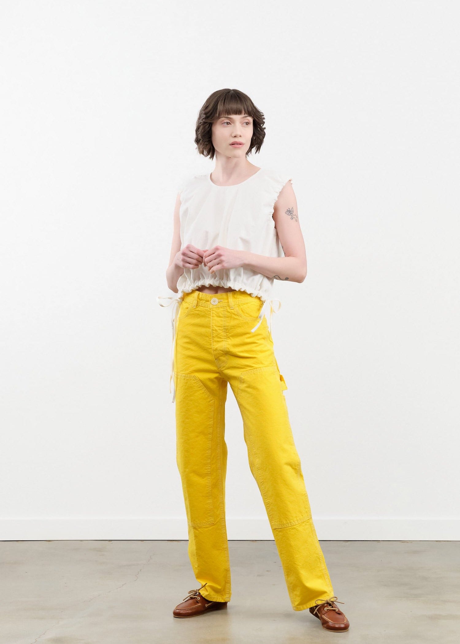 Jesse Kamm Apparel Womens Pants Patchfront Handy Pant in Primary Yellow