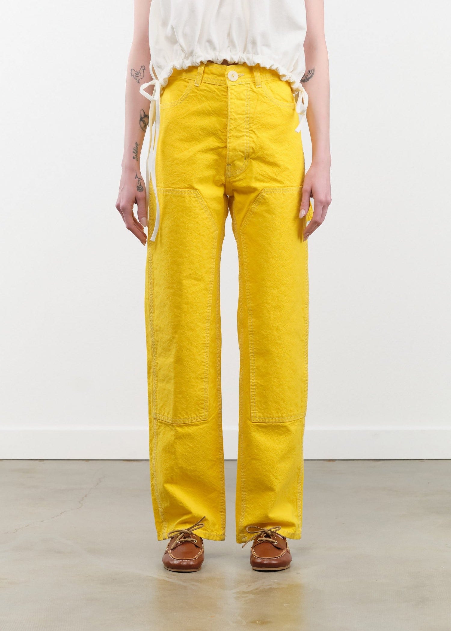 Jesse Kamm Apparel Womens Pants Patchfront Handy Pant in Primary Yellow