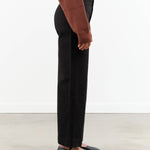 Jesse Kamm Designer Brand High Waisted Wide Leg Sailor Pant in Black Denim