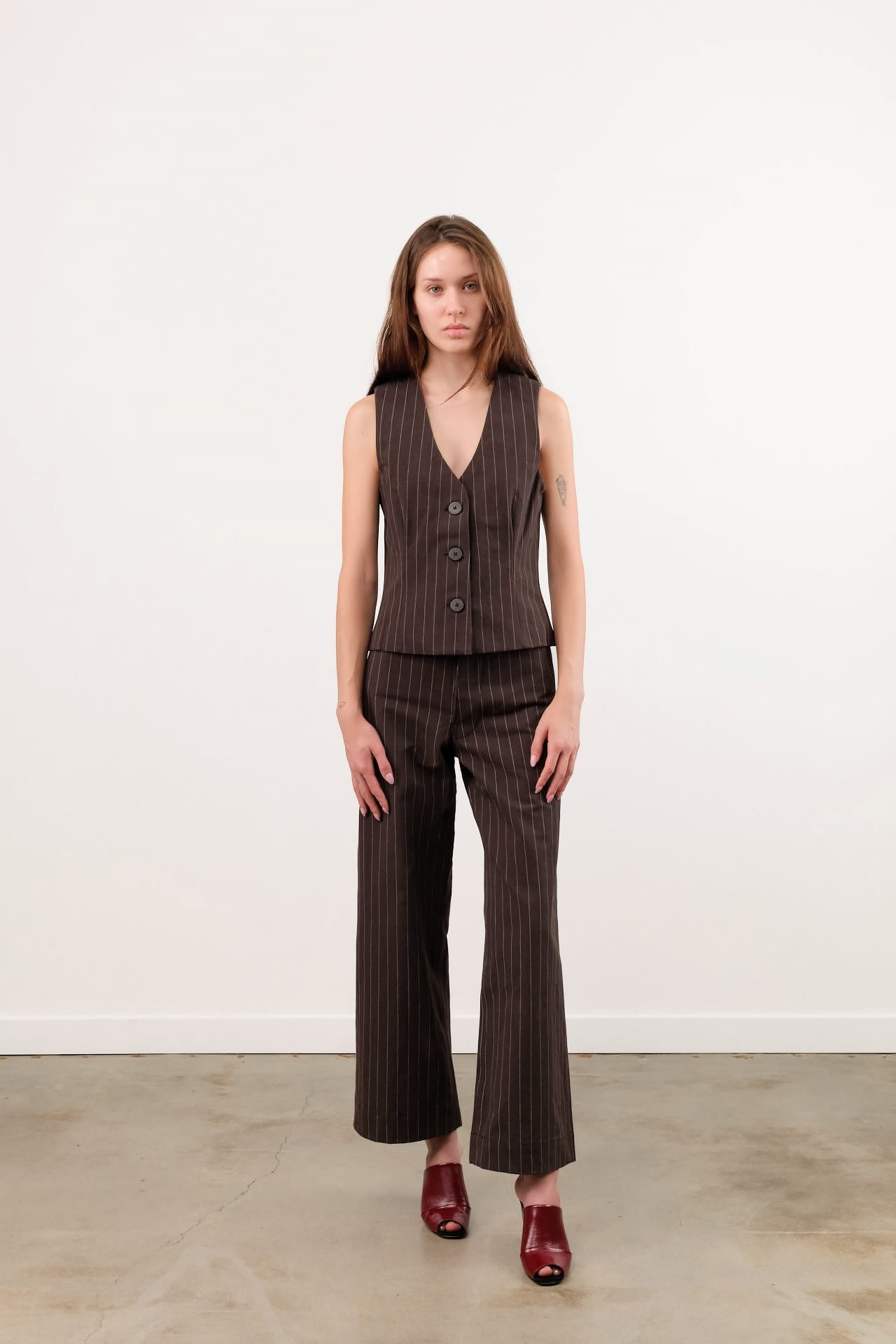 Jesse Kamm Apparel Womens Pants Sailor Pant in Graphite Stripe