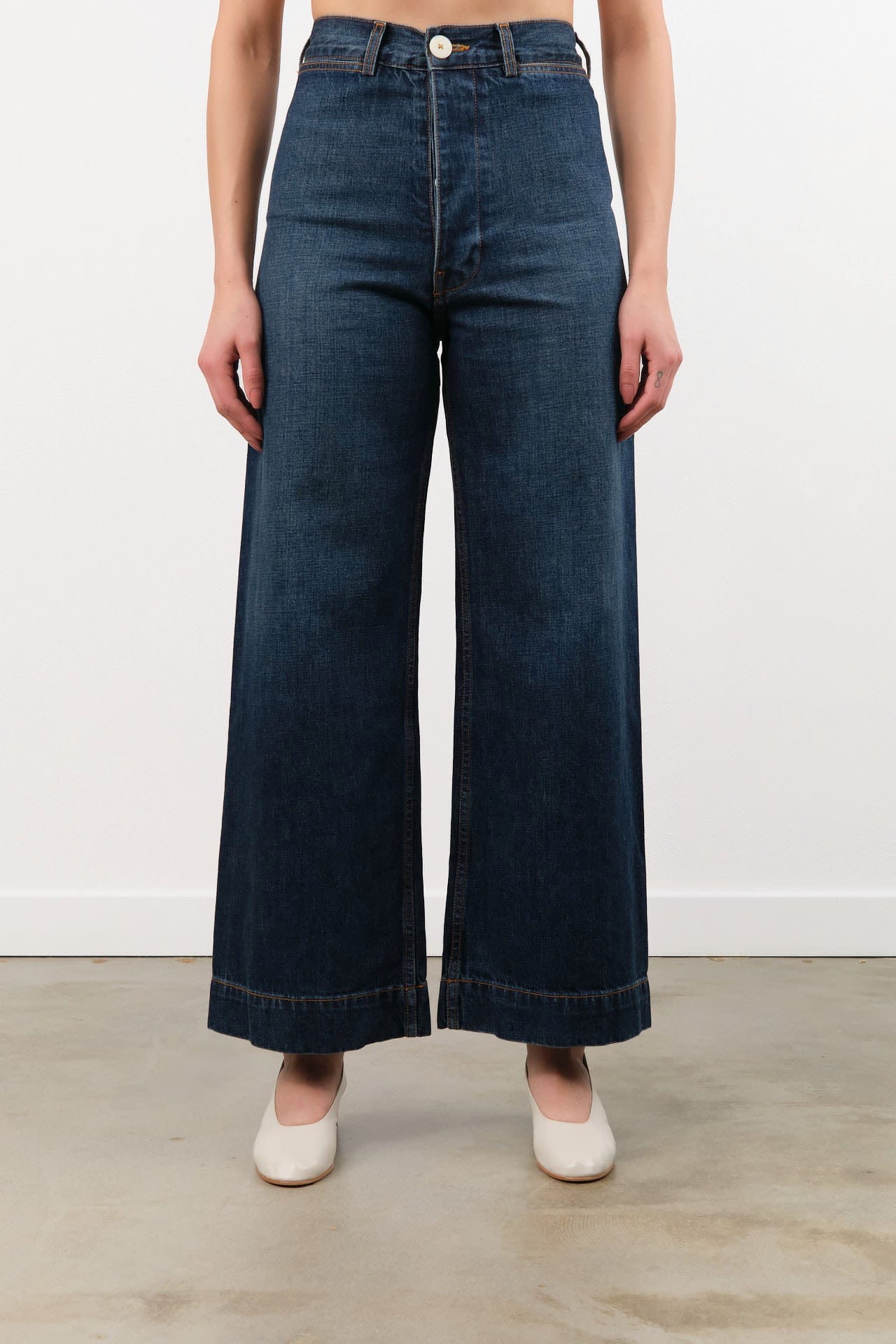 Jesse Kamm Apparel Womens Denim Sailor Pant in Medium Roast