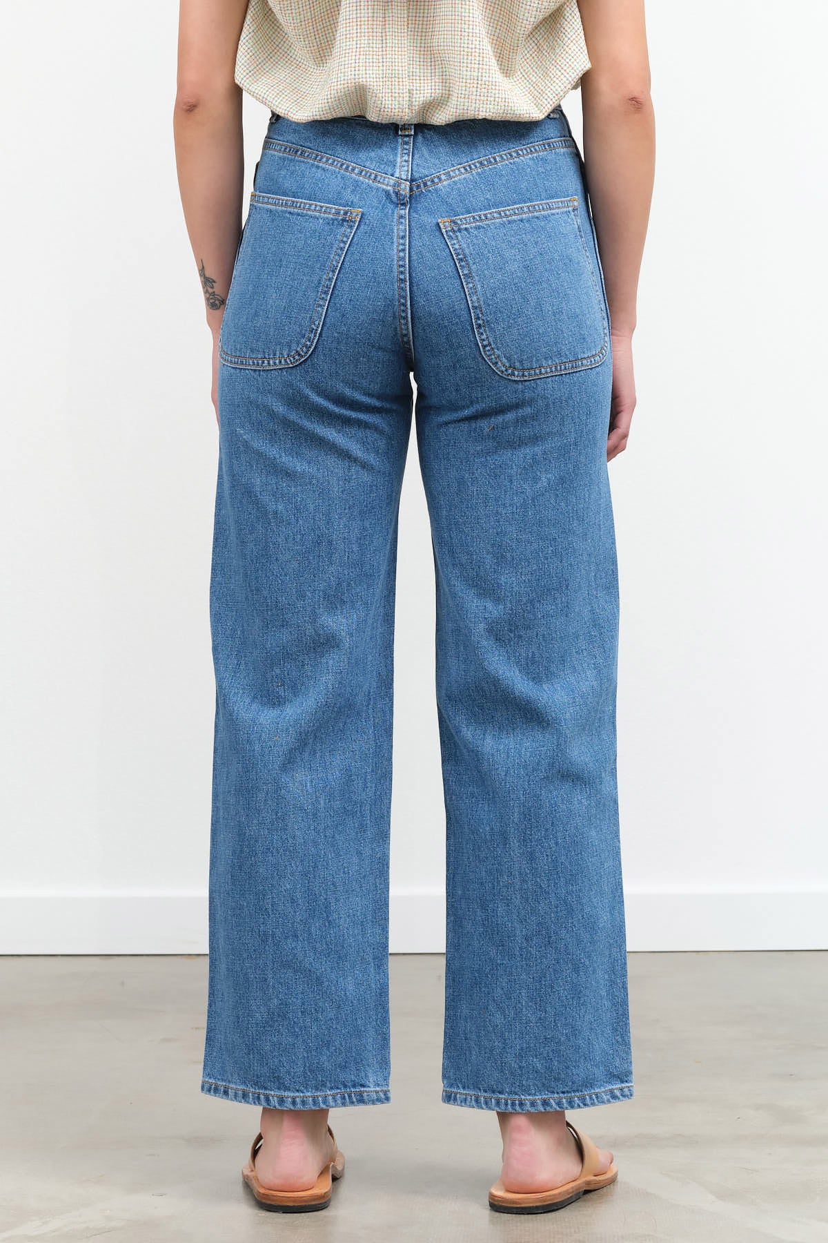 Back view of The 225 in Cowboy Blue Denim