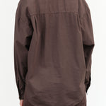 Raisin Purple Brown Oversized Button Up Alberta Shirt by Jesse Kamm Designer Brand 