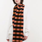 Jo Gordon Accessories Scarves Brushed Check and Stripe Scarf Plaster & Cumin / One Size