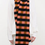 Jo Gordon Accessories Scarves Brushed Check and Stripe Scarf Plaster & Cumin / One Size