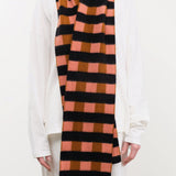 Jo Gordon Accessories Scarves Brushed Check and Stripe Scarf Plaster & Cumin / One Size