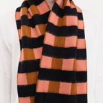 Jo Gordon Accessories Scarves Brushed Check and Stripe Scarf Plaster & Cumin / One Size
