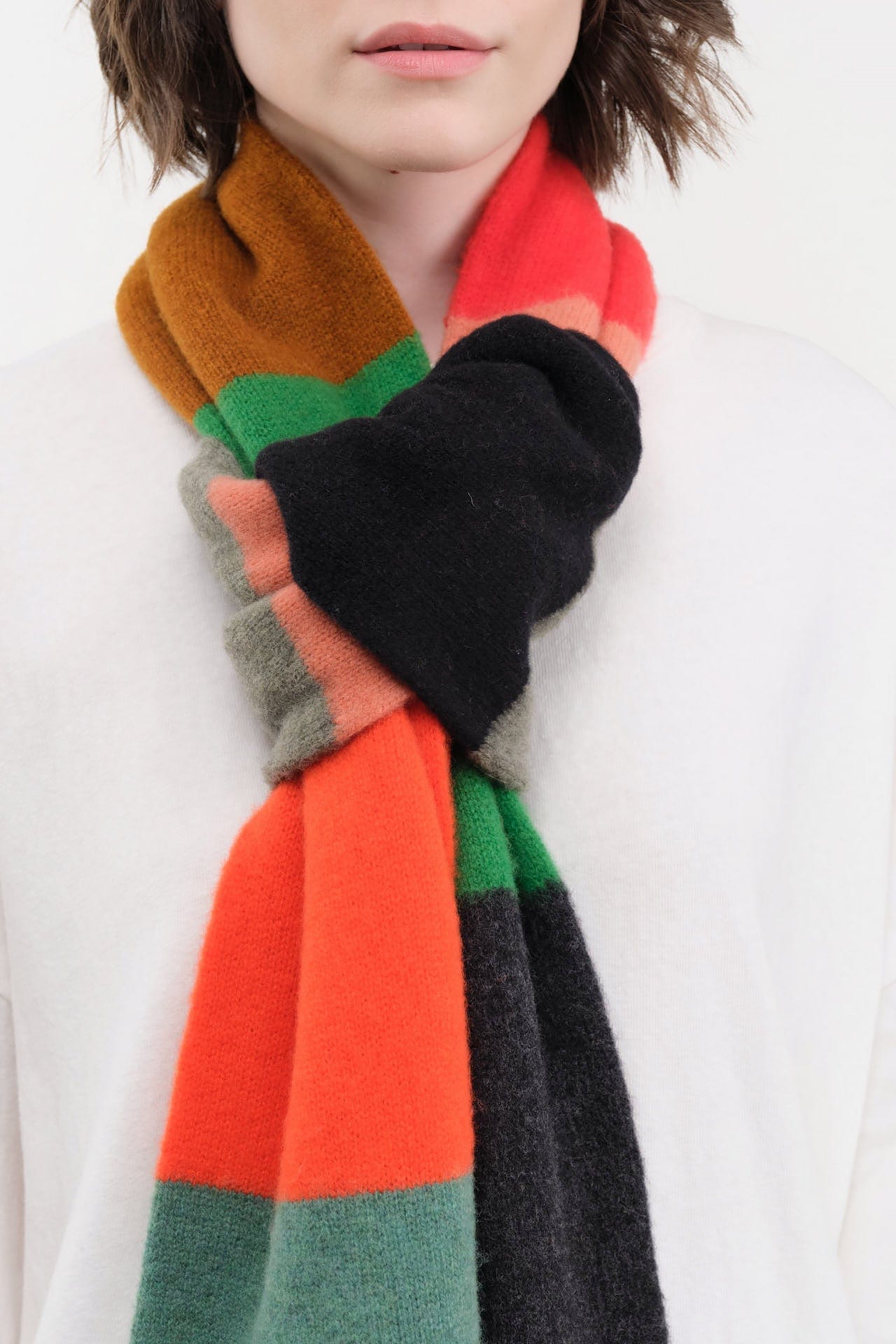 Jo Gordon Accessories Scarves Brushed Colourblock Scarf in Bright Bright / One Size
