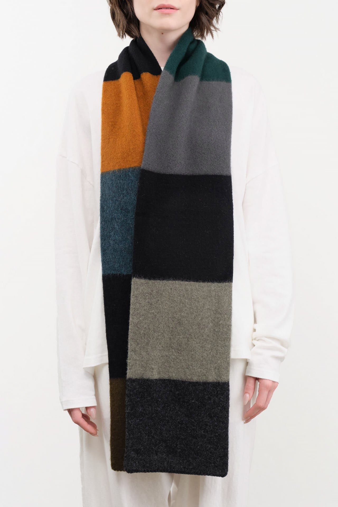 Jo Gordon Accessories Scarves Brushed Colourblock Scarf in Dark Dark / One Size