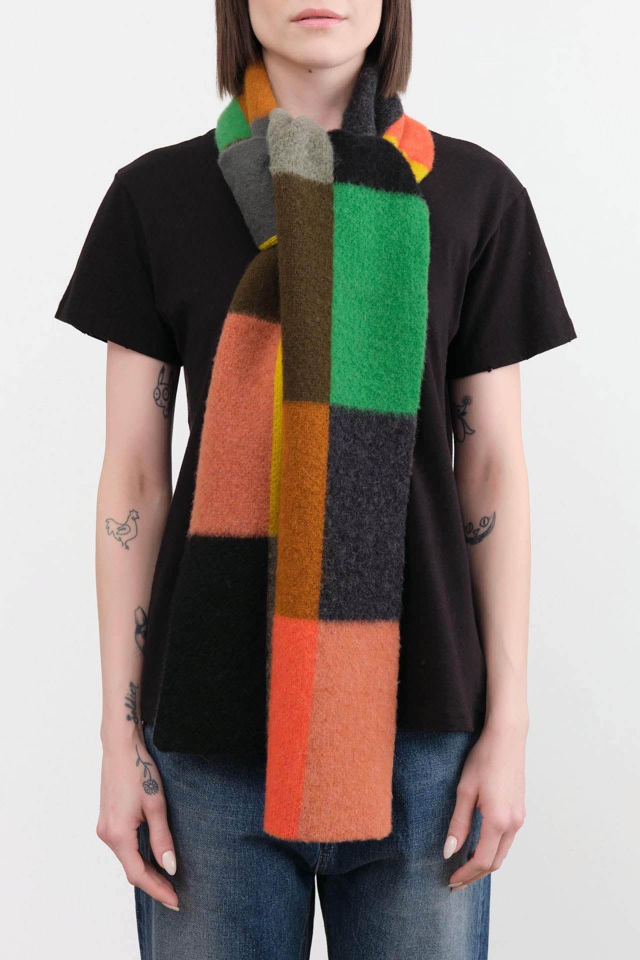 Jo Gordon Accessories Scarves Brushed Multicolor Bold Rectangles Scarf Multi