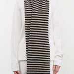 Jo Gordon Accessories Scarves Brushed Narrow Stripe Scarf Black & Oatmeal / One Size