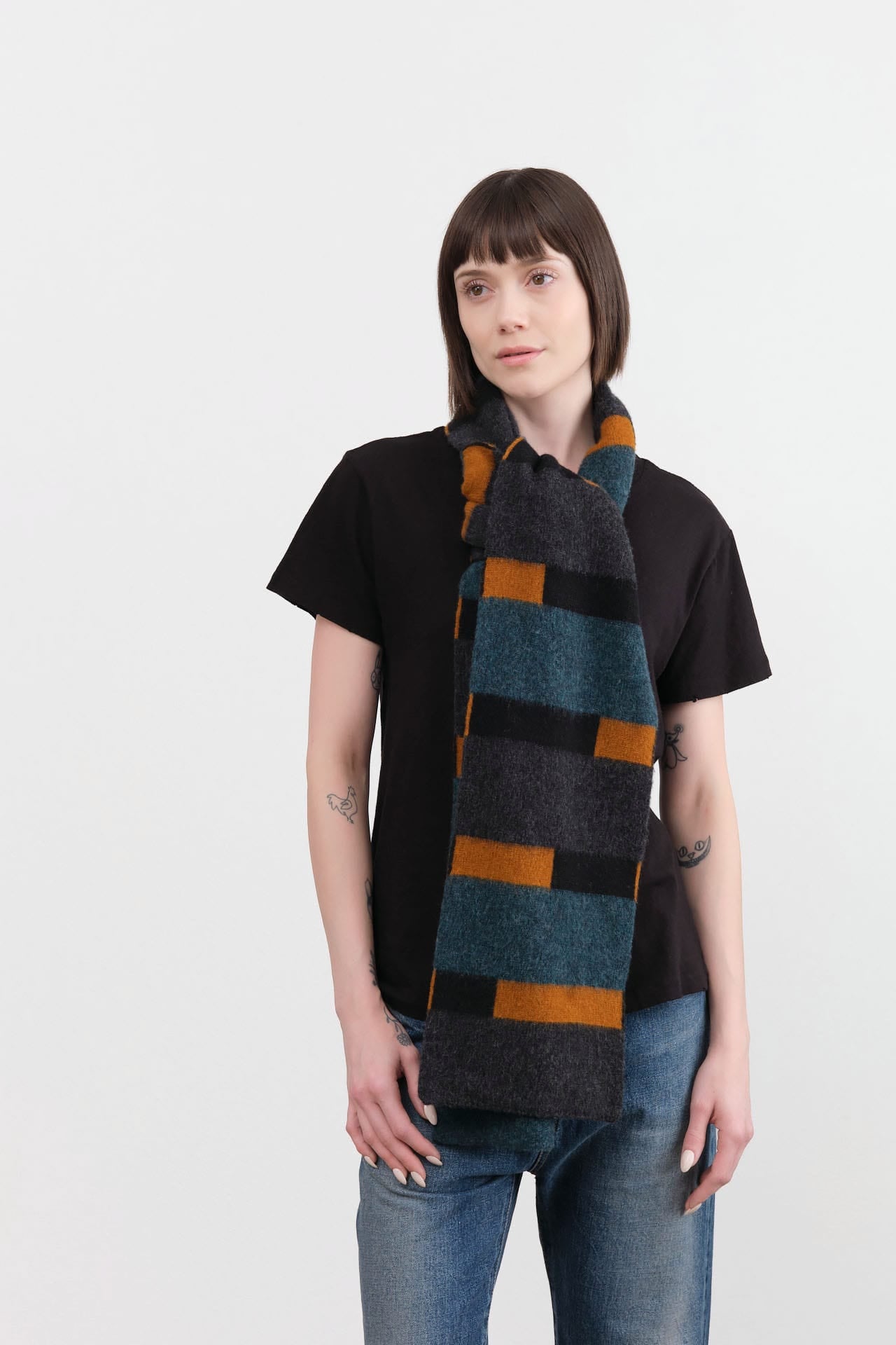 Jo Gordon Accessories Scarves Brushed Split Stripe Scarf Lugano