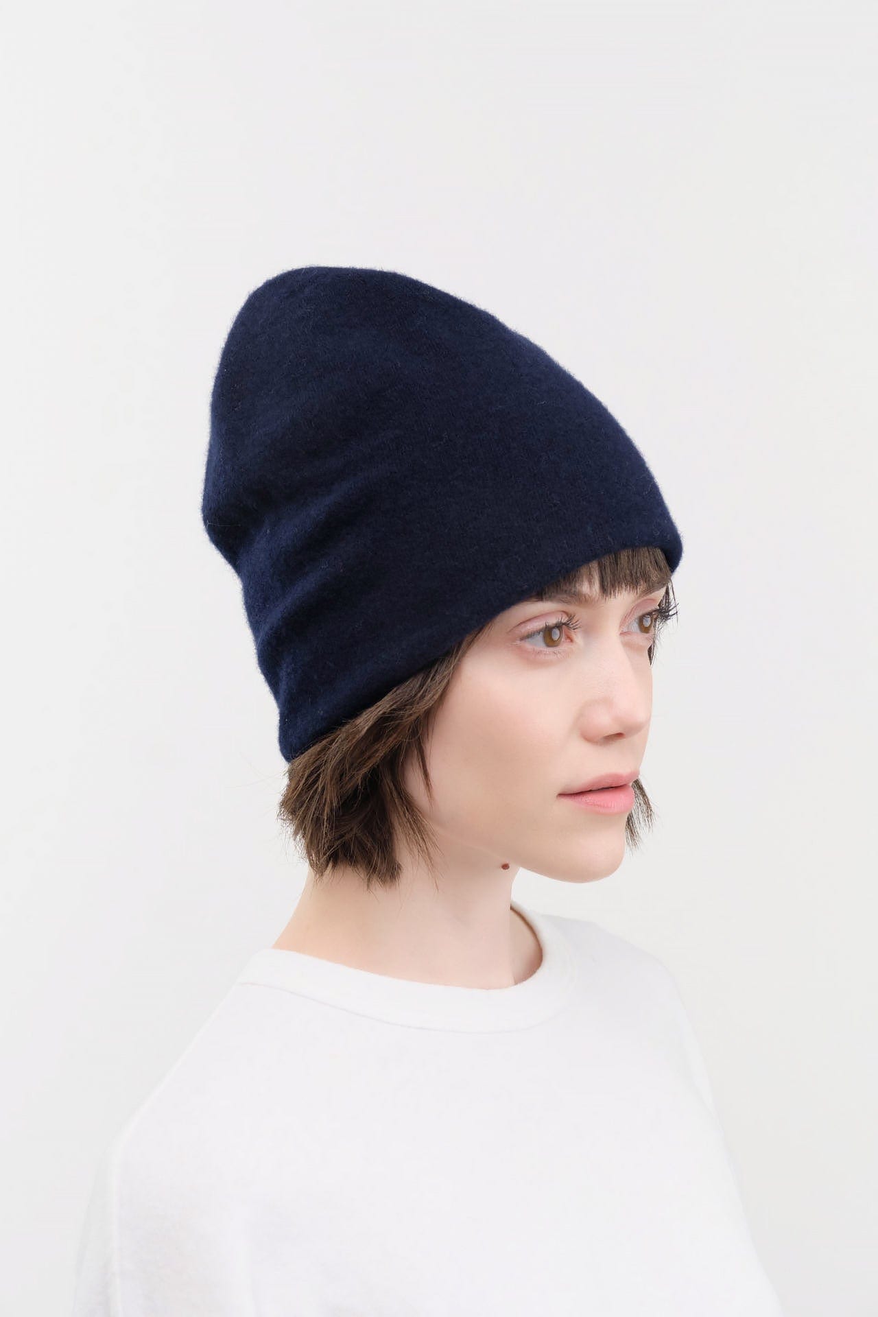 Jo Gordon Accessories Hats Felted Fine Knit Hat in Nero Navy Nero Navy / One Size