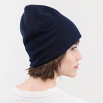 Jo Gordon Accessories Hats Felted Fine Knit Hat in Nero Navy Nero Navy / One Size