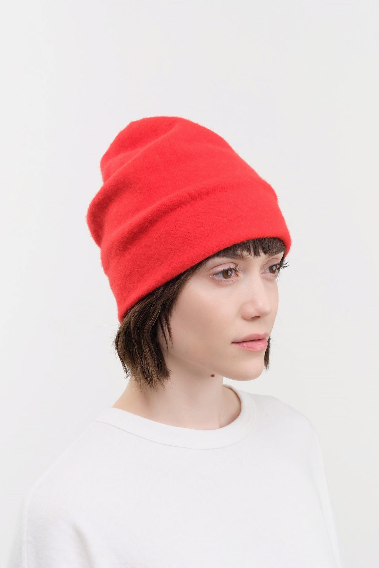 Jo Gordon Accessories Hats Felted Fine Knit Hat in Poppy Poppy / One Size