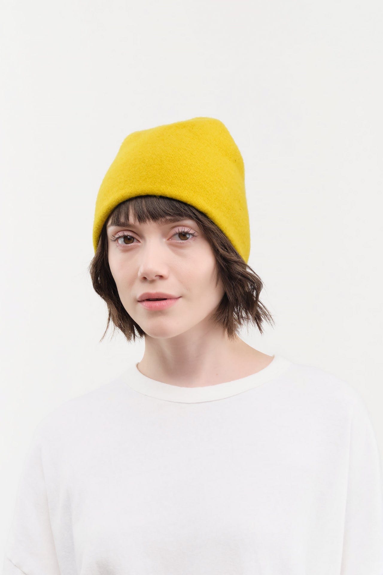 Jo Gordon Accessories Hats Felted Fine Knit Hat in Turmeric Turmeric / One Size