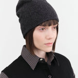 Fine Knit Plain Hat in Charcoal