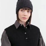 Fine Knit Plain Hat in Charcoal