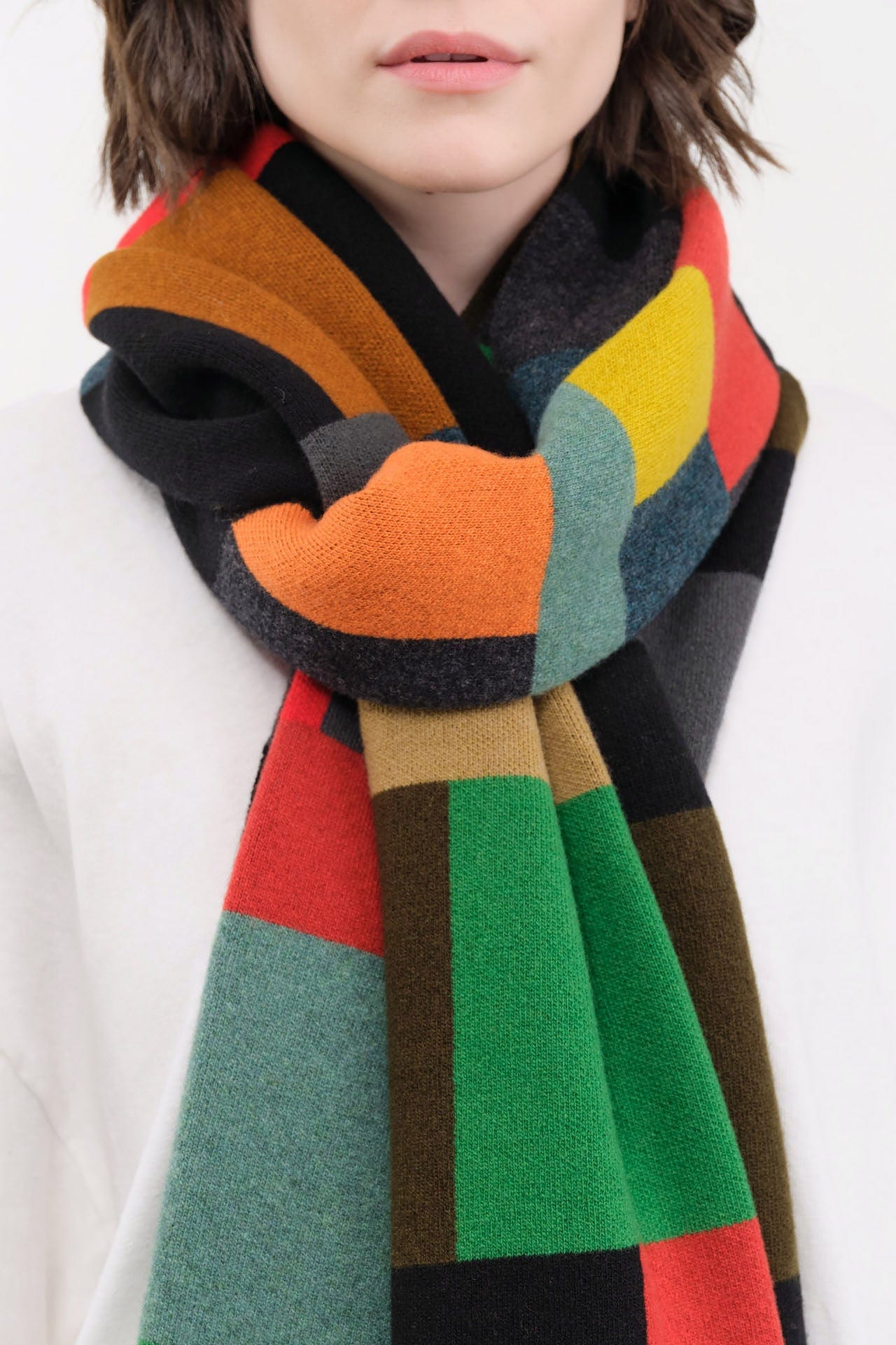 Jo Gordon Accessories Scarves Large Colourblock Column Scarf Multicolor / One Size