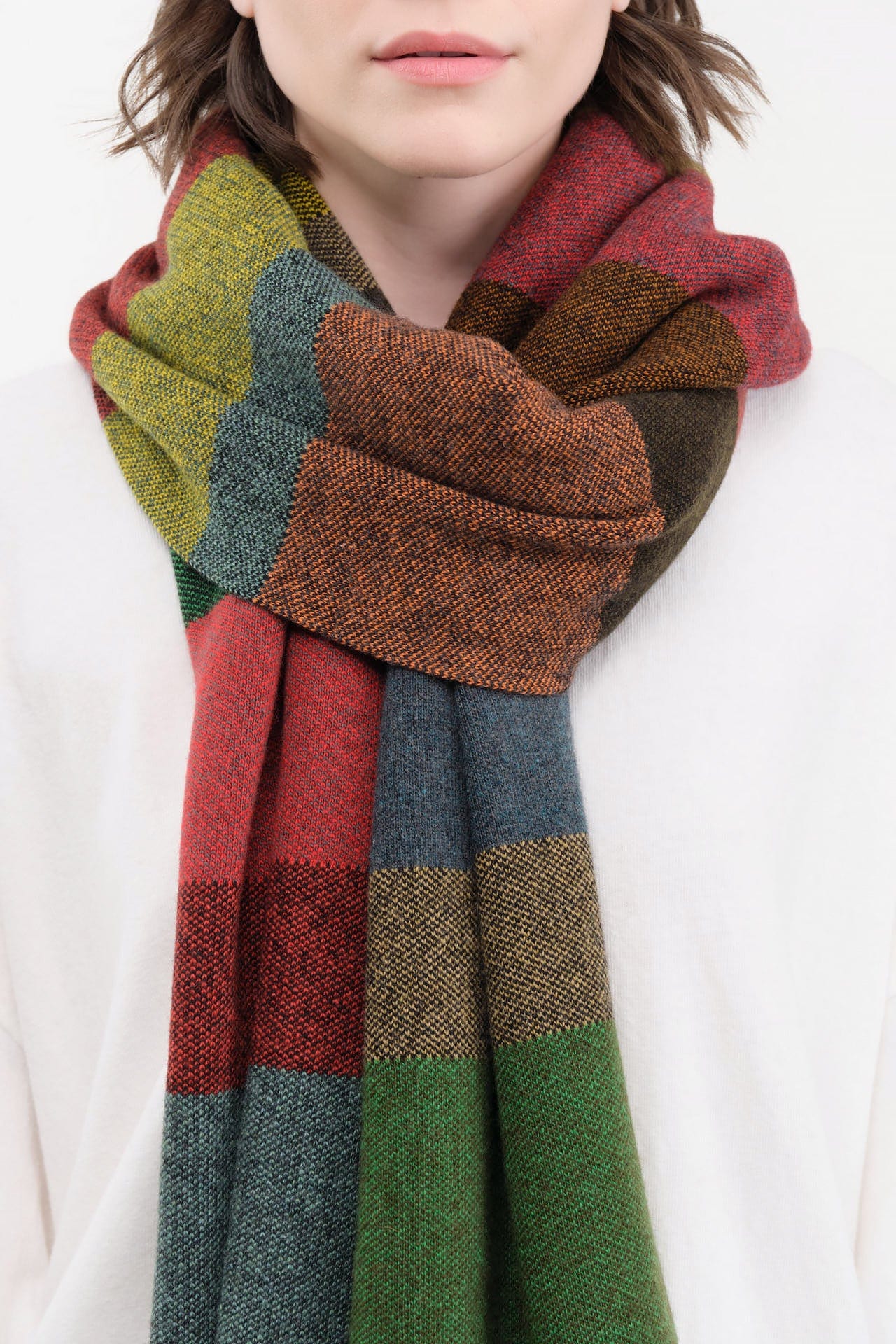 Jo Gordon Accessories Scarves Large Tweed Stripe Scarf Multicolor / One Size