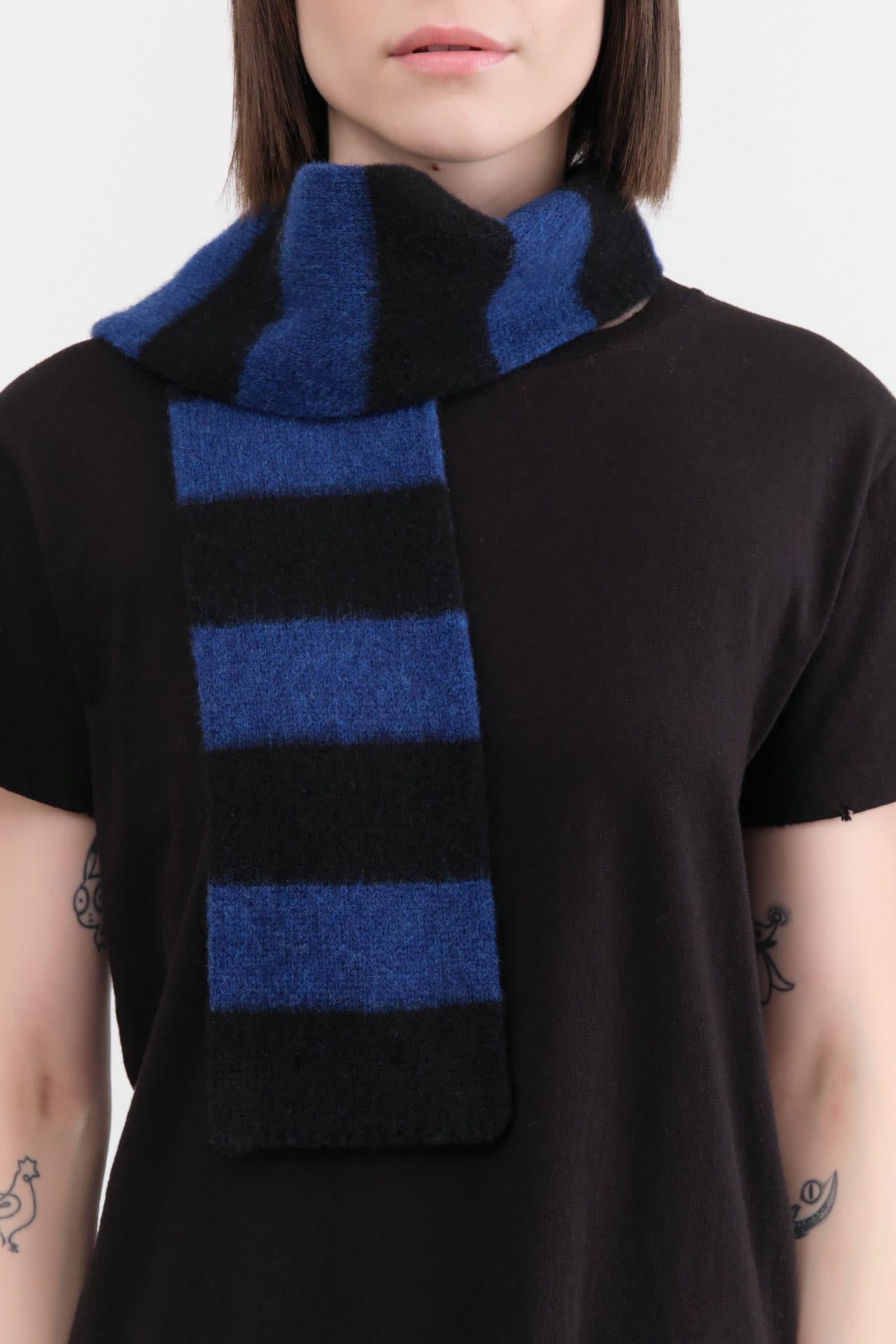 Jo Gordon Accessories Scarves Small Brushed Stripe Scarf in Nightsky Nightsky