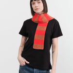 Jo Gordon Accessories Scarves Small Brushed Stripe Scarf in Poppy Poppy
