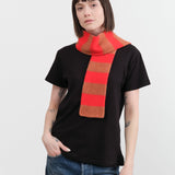 Jo Gordon Accessories Scarves Small Brushed Stripe Scarf in Poppy Poppy