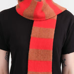 Jo Gordon Accessories Scarves Small Brushed Stripe Scarf in Poppy Poppy