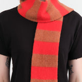 Jo Gordon Accessories Scarves Small Brushed Stripe Scarf in Poppy Poppy