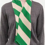 Jo Gordon Accessories Scarves Small Diagonal Stripe Scarf in Pagoda & Oatmeal Pagoda & Oatmeal / One Size