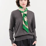 Jo Gordon Accessories Scarves Small Diagonal Stripe Scarf in Pagoda & Oatmeal Pagoda & Oatmeal / One Size