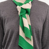Jo Gordon Accessories Scarves Small Diagonal Stripe Scarf in Pagoda & Oatmeal Pagoda & Oatmeal / One Size