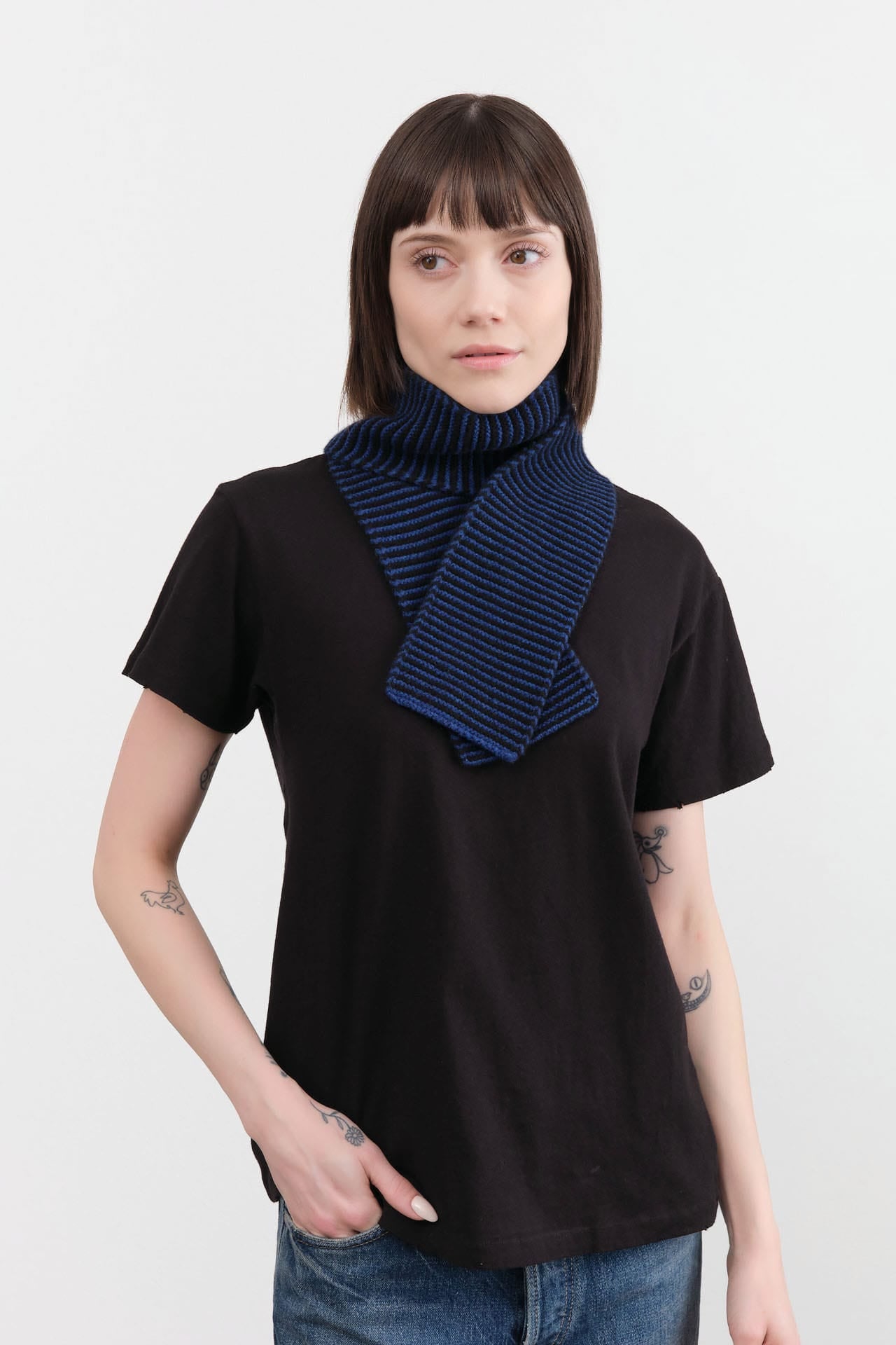 Jo Gordon Accessories Scarves Small Garter Stitch Scarf Nightsky