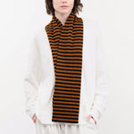 Jo Gordon Accessories Scarves Smooth Narrow Stripe Scarf Black & Cumin / One Size