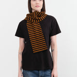 Jo Gordon Accessories Scarves Smooth Narrow Stripe Scarf Black & Cumin / One Size