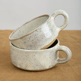 Kati Von Lehman Ceramic white Speckled Cappuccino Mug 