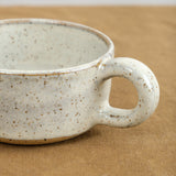 Cappuccino Mug with White Glaze and red speckled accents