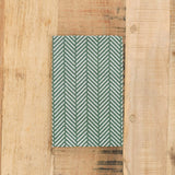 Kamawanu Home Kitchen Towels Tenugui Cotton Wrapping Cloth Sugi-Aya Herringbone Green / 35" L X 13" W