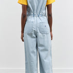 Light Blue Pro 11.5oz Denim Smith Salopette Jumpsuit with Back Cinch Waist and Pockets by Kapital Japanese Brand