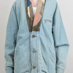 Kapital Denim Dotera Jacket with Noragi Corduroy patchwork collar and mismatched buttons