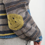 Kapital Smiley Face Fleece Reversible Denimm Jacket 