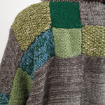 Mixed green colorful Patchwork Kapital 3G Wool Hand Knit Tugihagi Kesa Cardigan