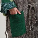 Patchwork Pocket Kapital 3G Wool Hand Knit Tugihagi Kesa Cardigan