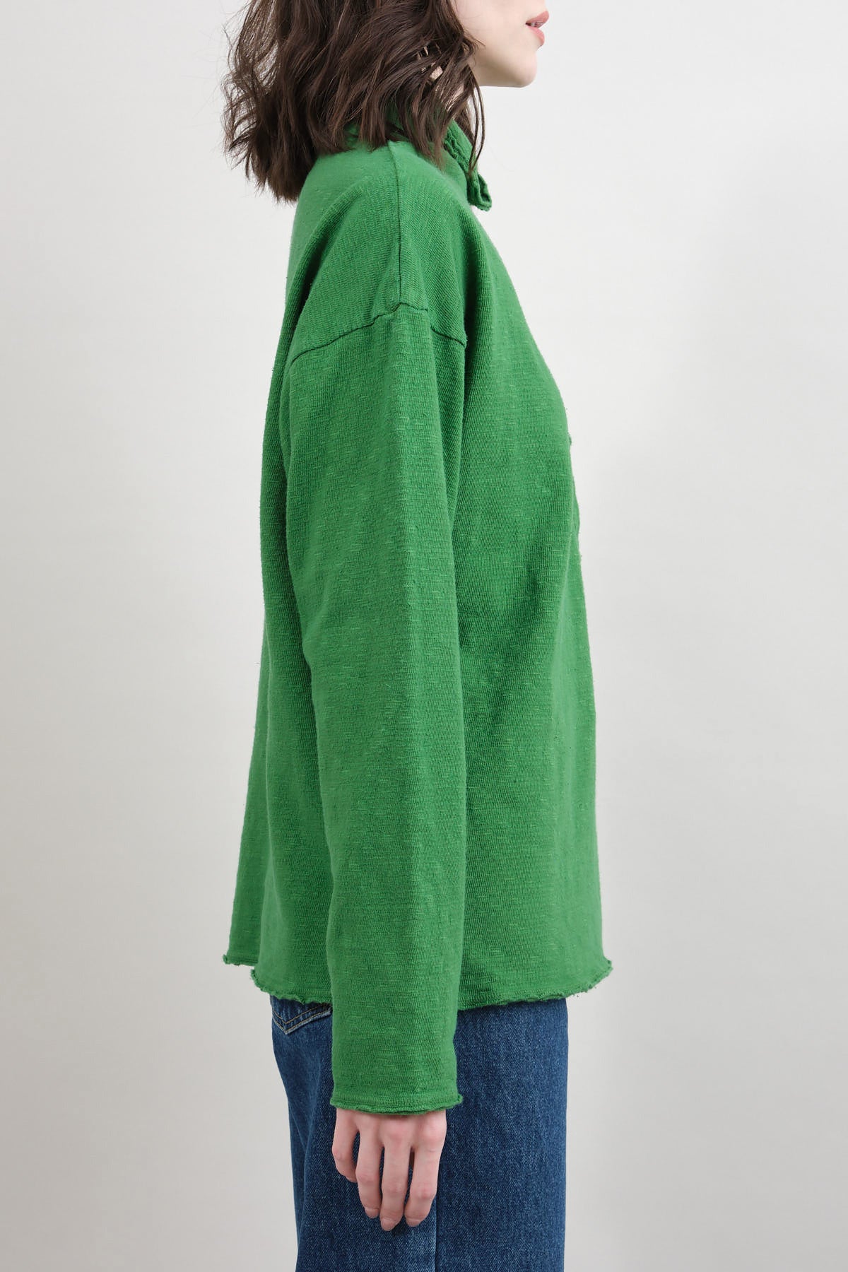 Kapital AMUSE Knit GANDHI 100% Cotton Long Sleeve T in Green