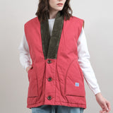 Kapital Canvas DOTERA Vest in Pink Red