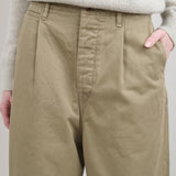 Kapital Clothing Brand Chino High Waist NIME Trouser Pants in Beige Tan